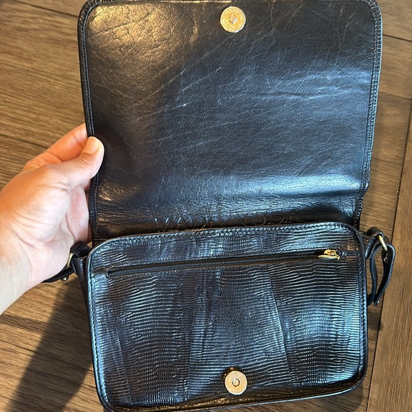 Brahmin all leather vintage crossbody bag in black - Picture 8 of 16